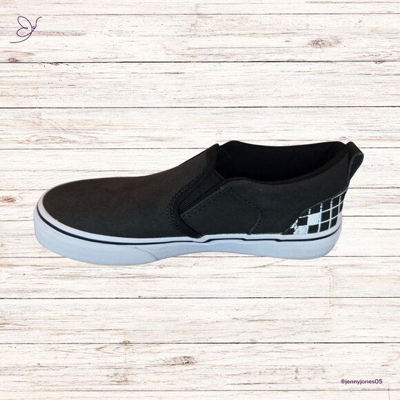 Vans Chalkboard Black Asher Slip-Ons~Kids Size 1.5~NIB~Rare! - Picture 2 of 7
